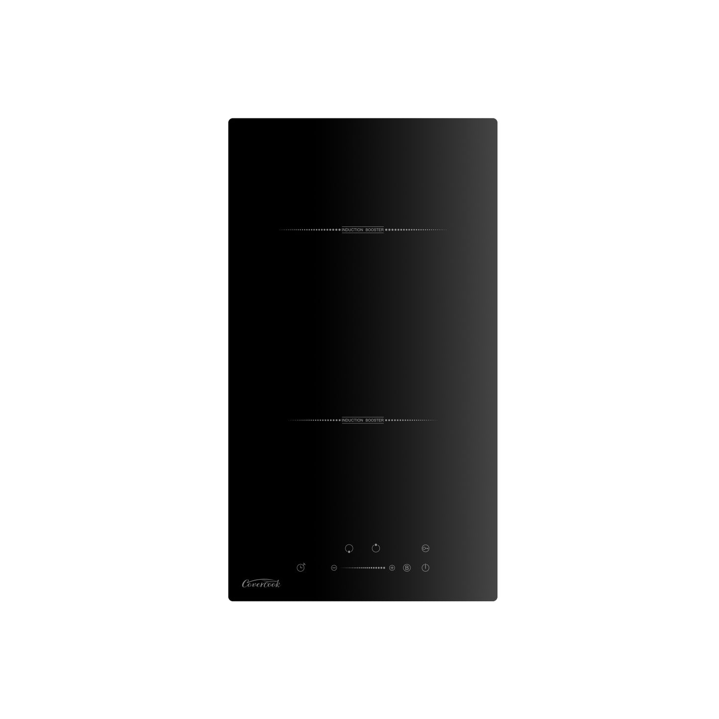 COVERCOOK Built-in Induction Hob 30cm, 2 Zone Electric Hob, Domino Cooktop, Double Induction Cooker with 9 Power Levels, 3500W, Slider Touch Control, Timer, Child Lock, Power Boost, Black