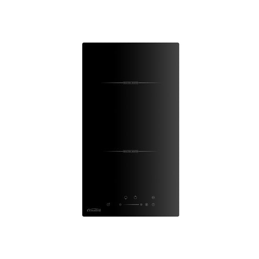 COVERCOOK Built-in Induction Hob 30cm, 2 Zone Electric Hob, Domino Cooktop, Double Induction Cooker with 9 Power Levels, 3500W, Slider Touch Control, Timer, Child Lock, Power Boost, Black